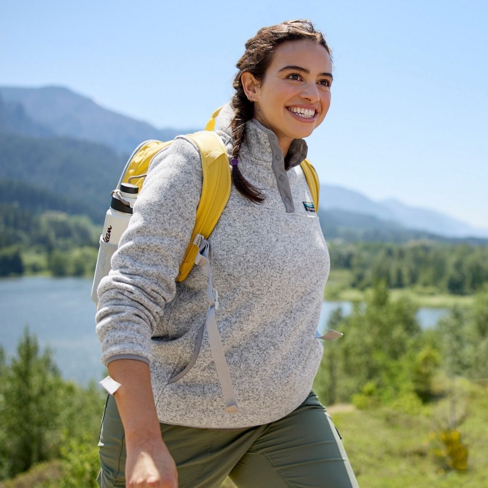 LL Bean Grey Sweater Fleece Pullover